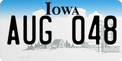 IA license plate AUG048