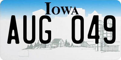 IA license plate AUG049