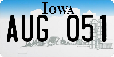 IA license plate AUG051