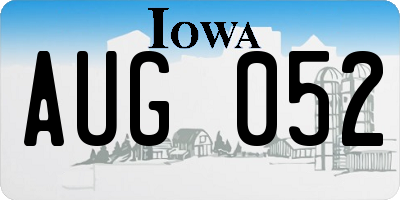 IA license plate AUG052