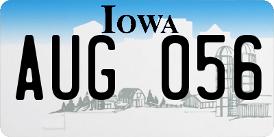 IA license plate AUG056