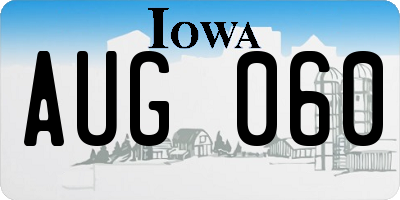 IA license plate AUG060