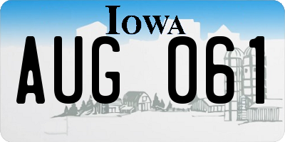 IA license plate AUG061