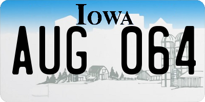 IA license plate AUG064