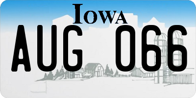IA license plate AUG066