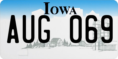IA license plate AUG069