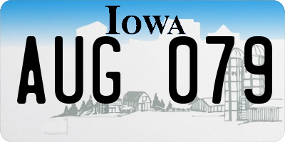 IA license plate AUG079