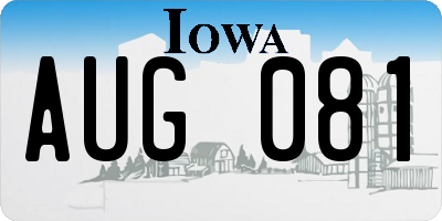 IA license plate AUG081