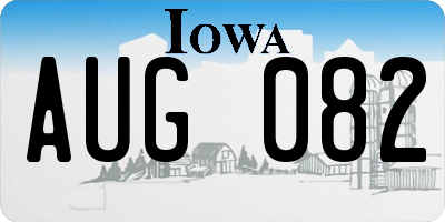 IA license plate AUG082