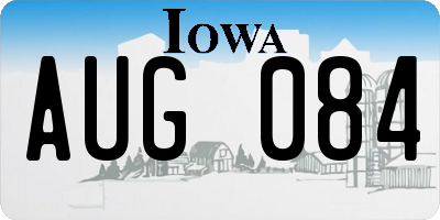IA license plate AUG084