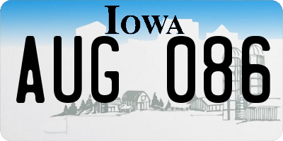 IA license plate AUG086