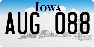 IA license plate AUG088