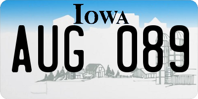 IA license plate AUG089