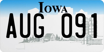 IA license plate AUG091