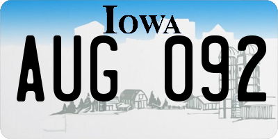 IA license plate AUG092