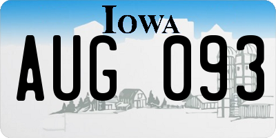 IA license plate AUG093