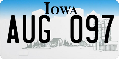 IA license plate AUG097