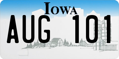 IA license plate AUG101