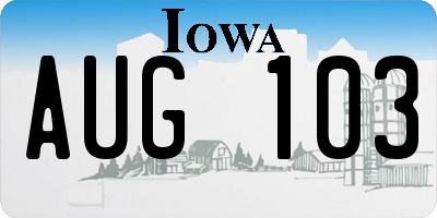 IA license plate AUG103