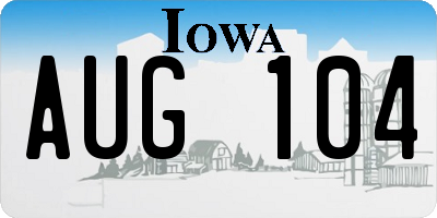 IA license plate AUG104
