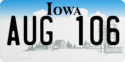 IA license plate AUG106