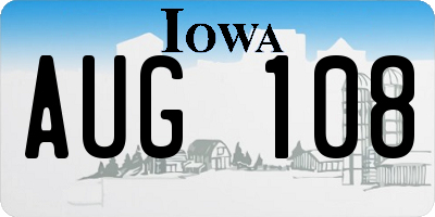 IA license plate AUG108