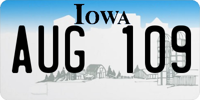IA license plate AUG109