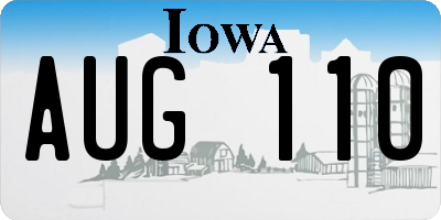 IA license plate AUG110