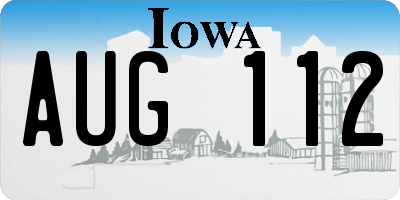 IA license plate AUG112