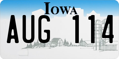IA license plate AUG114
