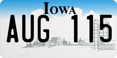 IA license plate AUG115