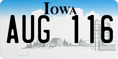 IA license plate AUG116