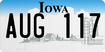 IA license plate AUG117