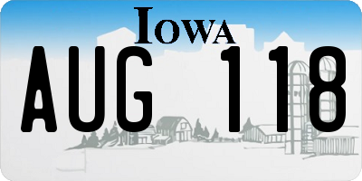 IA license plate AUG118