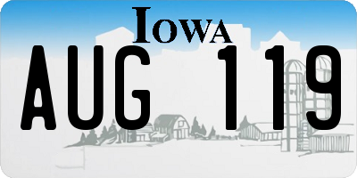 IA license plate AUG119