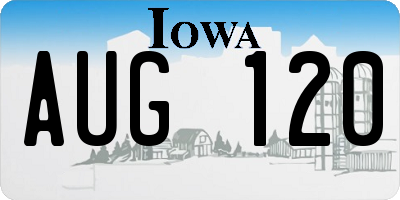 IA license plate AUG120