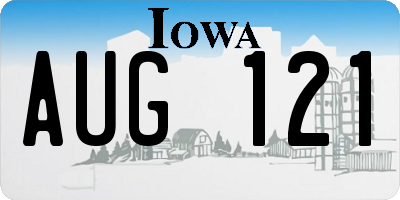 IA license plate AUG121