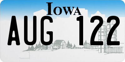 IA license plate AUG122
