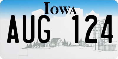 IA license plate AUG124