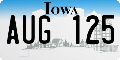 IA license plate AUG125
