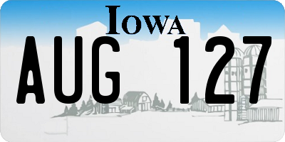IA license plate AUG127