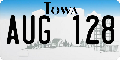 IA license plate AUG128