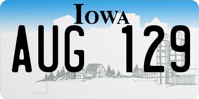 IA license plate AUG129