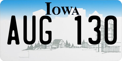 IA license plate AUG130