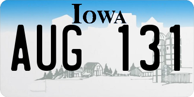 IA license plate AUG131