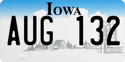 IA license plate AUG132