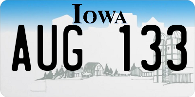 IA license plate AUG133