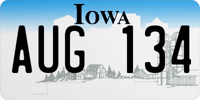 IA license plate AUG134