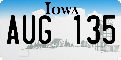 IA license plate AUG135