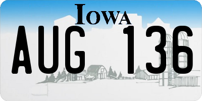 IA license plate AUG136